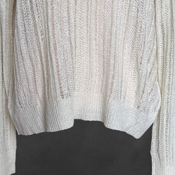 NWT - Double Zero Cream Open Knit Lightweight Sweater, Women’s M - Picture 6 of 9